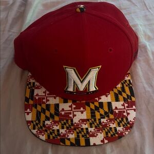Maryland M Bar Snapback Hat with Maryland Flag Brim